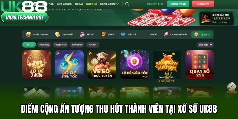 Điểm cộng ấn tượng thu hút thành viên tại xổ số UK88
